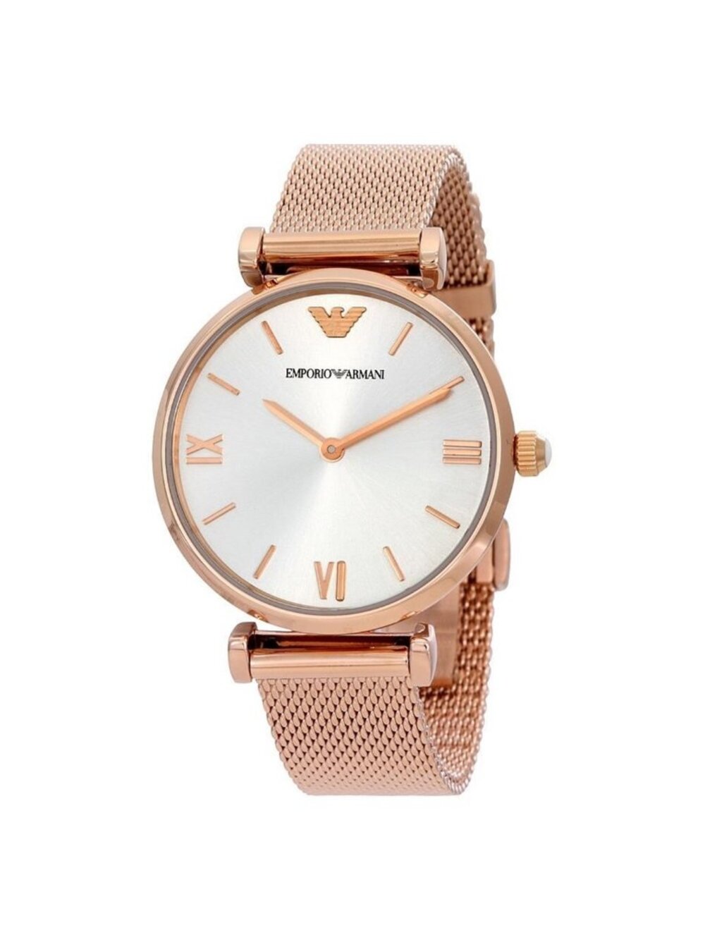 NWT Emporio Armani Retro Silver Dial Ladies Watch